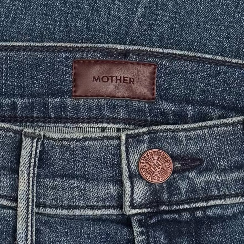 MOTHER The Hustler High Rise Ankle Fray Kick Flare Jeans Blue Size 24 - Picture 6 of 9